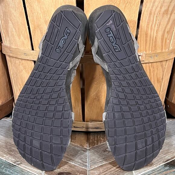 Teva Cabrillo Tan Brown Leather Strappy Adjustable Wedge Sandals Womens Size 9 - Picture 10 of 11